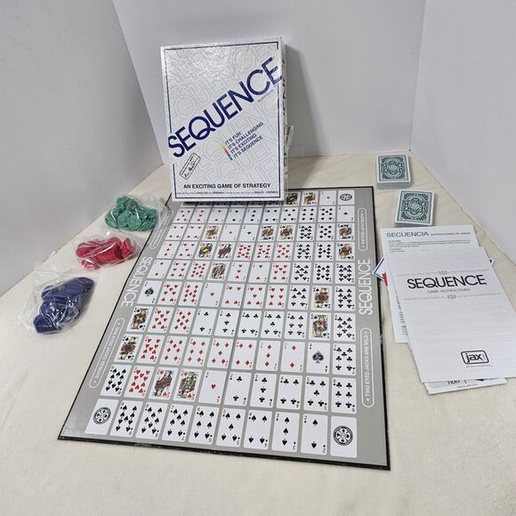 Jax Sequence - Original Sequence Game with Folding Board, Cards and Chips by Jax - Picture 4 of 4